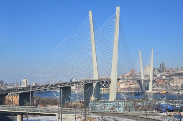 Blick auf die Brücke über das Goldene Horn in Wladiwostok — Stockfoto