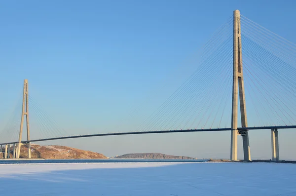 Weergave voor Roesski brug in Vladivostok — Stockfoto