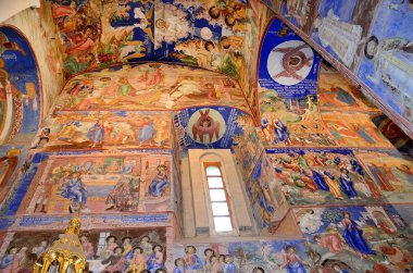 Freskler Suzdal kurtarıcı EFIMIA Manastırda kutsal başkalaşım katedral içinde