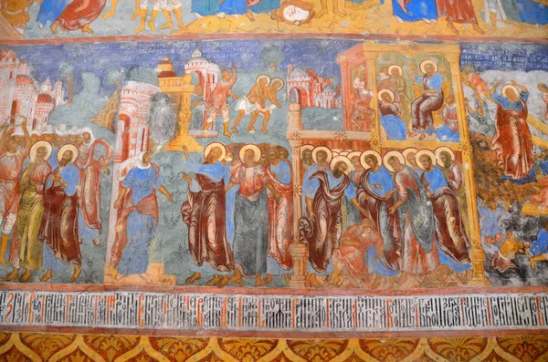 Fresco's in de Heilige Transfiguratie kathedraal van de Verlosser Efimia klooster in Soezdal — Stockfoto
