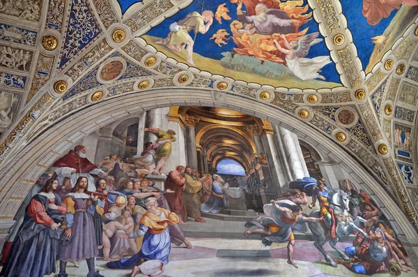 Vatikán, Itálie, 16 březen 2013: fresky ve Vatikánu — Stock fotografie