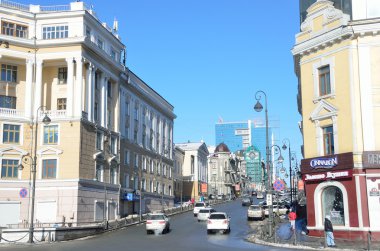 Vladivostok, Russia, October, 14, 2015. Ocean Avenue (Okeansky prospect)