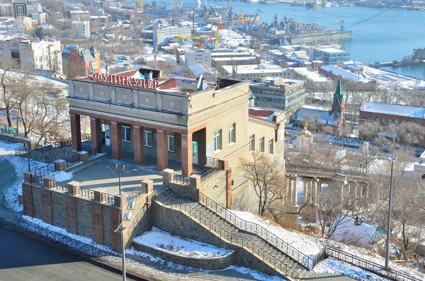 Funikuter in Vladivostok in de winter — Stockfoto