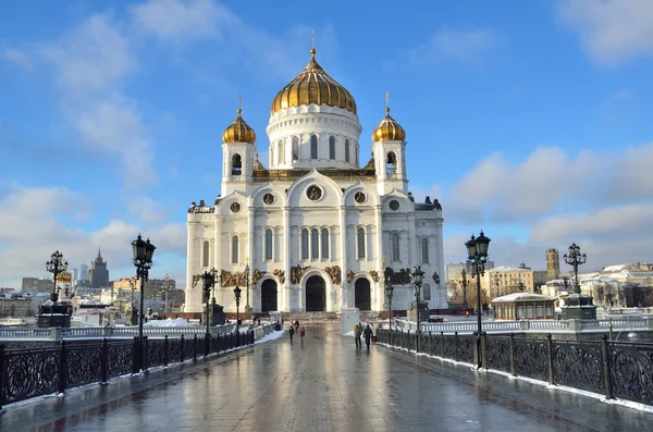 Die Kathedrale von Christus dem Erlöser, die patriarchalische Brücke, Moskau — Stockfoto