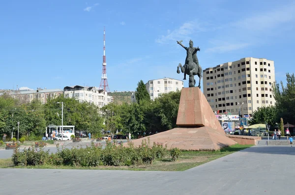 Мамиелян, Ереван, Армения, памятник, воин, ясный, преданный, Вардан, никто, солнечный — стоковое фото