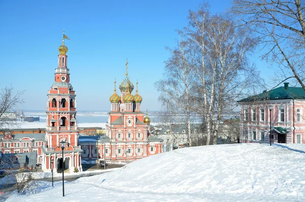 Stroganovskaya church in Nizhny Novgorod in winter, Russia — Stock Photo, Image