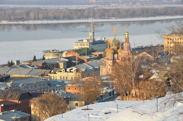 Panorama z Niżnego Nowogrodu w ivening, Rosja — Zdjęcie stockowe