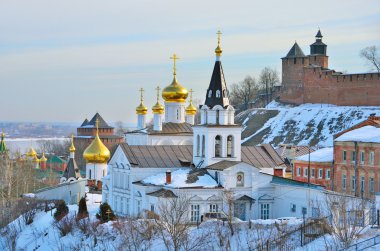 The Church of Elijah the Prophet and the Kremlin. Nizhny Novgorod, Russia clipart