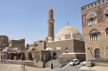 Sana'a, Yemen, Mart, 18,2014, Yemen sahne: insanlar tarihi merkezi Sana'a içinde