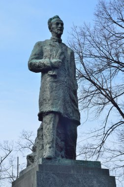 Moskova, Rusya, 29 Mart 2015. N. E. Bauman Moskova Pushkinsky Park'ta Anıtı