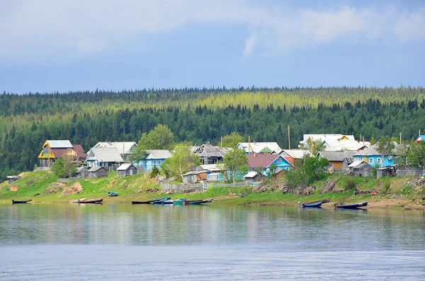 Kola Peninsula, ancient Pomor village Varzuga — Stock Photo, Image