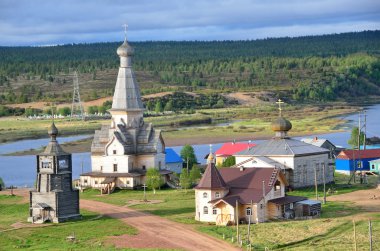 Varzuga, Rusya Federasyonu, Murmansk Oblast, Kola, Varzuga Ortodoks ahşap chirch