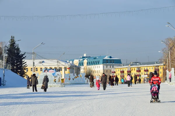 Μπαρναούλ Ρωσία Ιανουαρίου 2016 Άνθρωποι Πόδια Στο Κέντρο Της Μπαρναούλ — Φωτογραφία Αρχείου