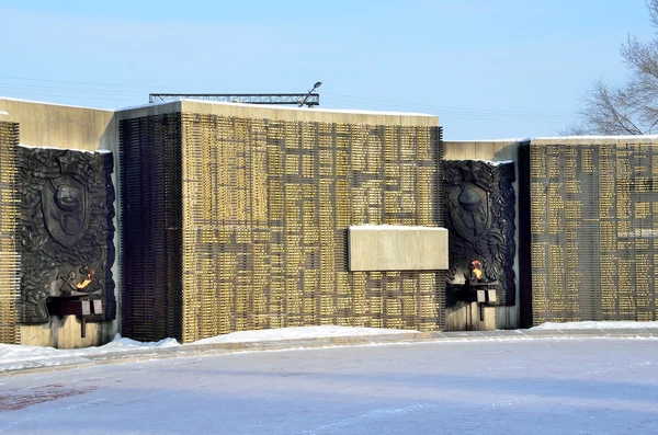 Barnaul, russland, 14. januar 2016. niemand, fragment des denkmals zum gedenken der gefallenen im großen patriotischen krieg in barnaul — Stockfoto