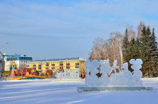 Barnaul, Russia, January, 13, 2016, ice sculpture in the center of Barnaul — Φωτογραφία Αρχείου