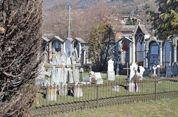 Itália Aosta Antigo Cemitério Medieval — Fotografia de Stock