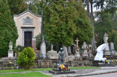 Lviv, Ukraine, September, 16, 2013. Historic Lychakiv cemetery in Lviv