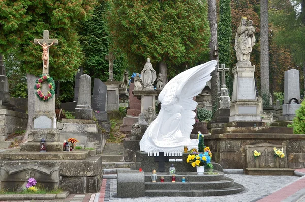 Lviv, Ukraine, september, 16, 2013. Historisk Lychakiv kirkegård i Lviv - Stock-foto