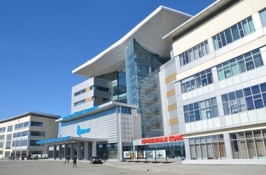 Vladivostok, Rusya, 11 Ekim 2015. Rus sahne: Uzak Doğu Federal Üniversitesi (Fefu insanlar)