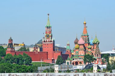 Moskova, Rusya, Kremlin'e ve Aziz Basil Katedrali