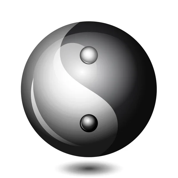 Vector Yin Yang símbolo brillante — Vector de stock