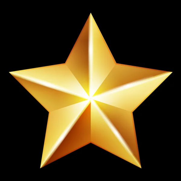 Vector estrella dorada sobre fondo negro Vector de stock