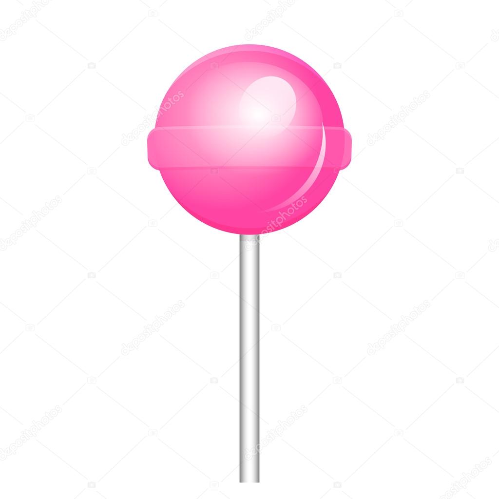 Vector illustration of pink lollipop