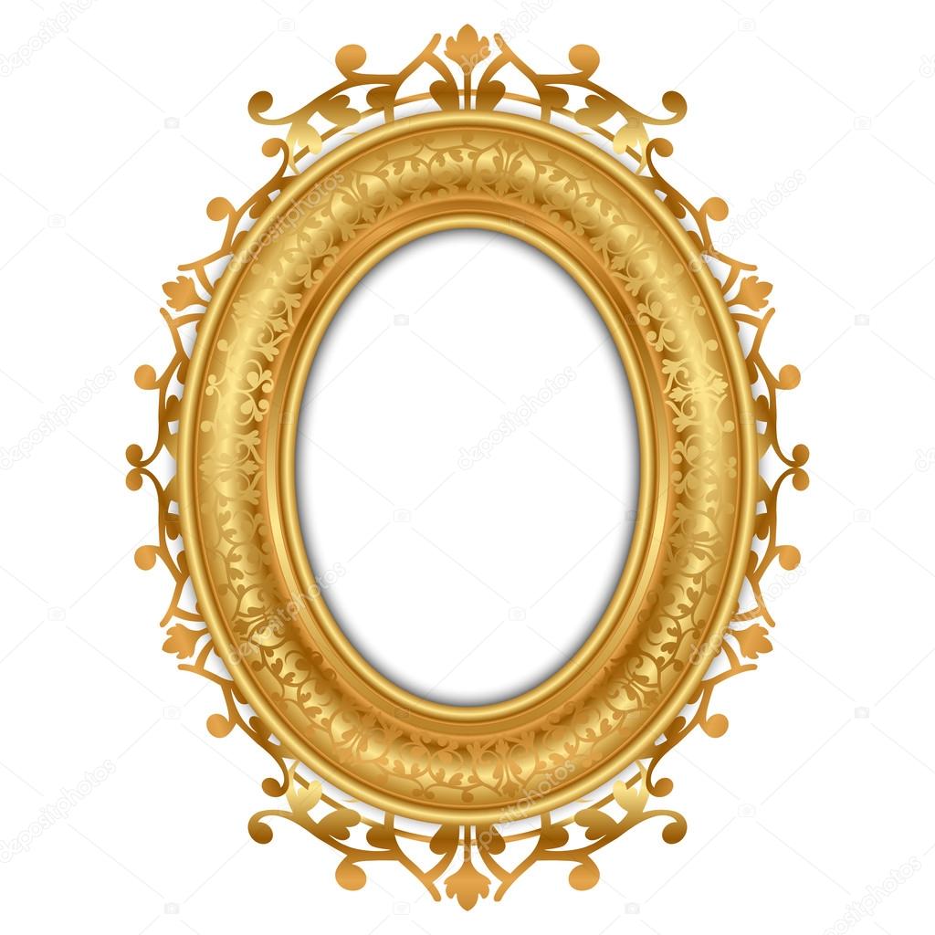 Vector illustration of gold vintage frame