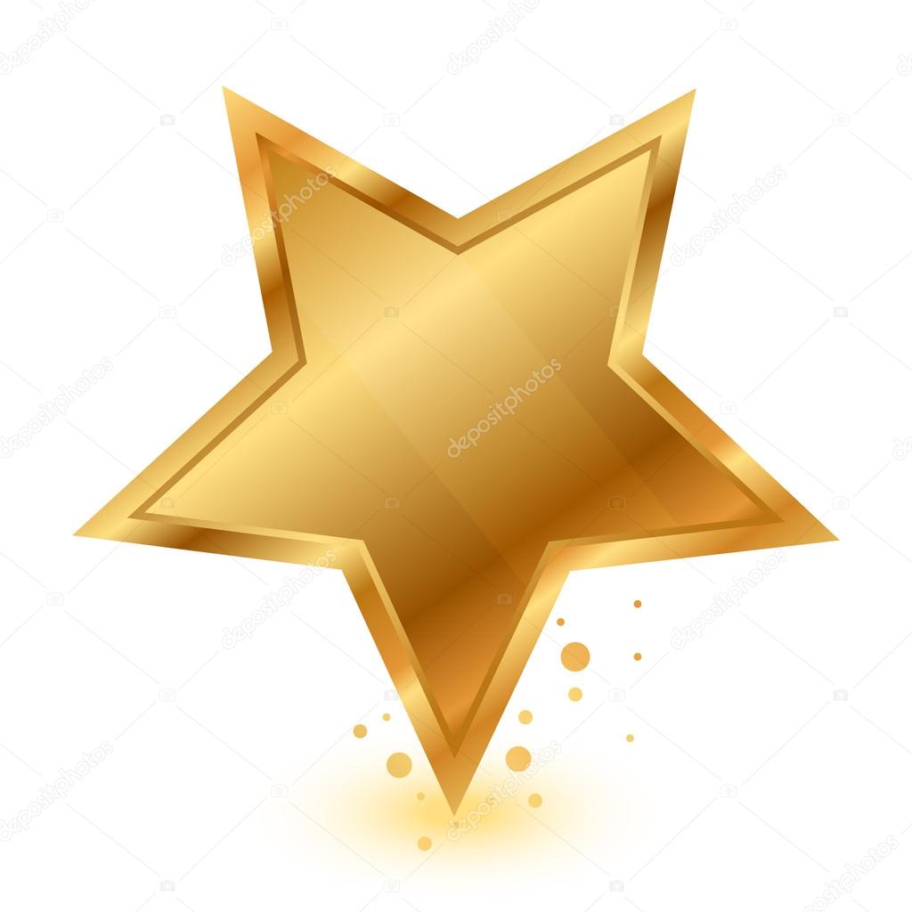 Vector illustration of gold shiny star