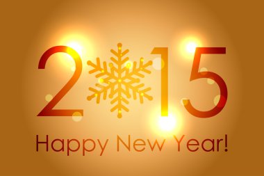 Vektör - mutlu yeni yıl 2015 - altın parlayan arka plan