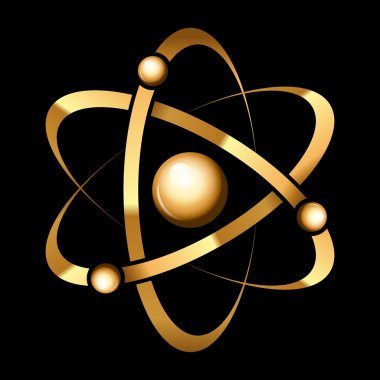 Vektör altın atom simgesi