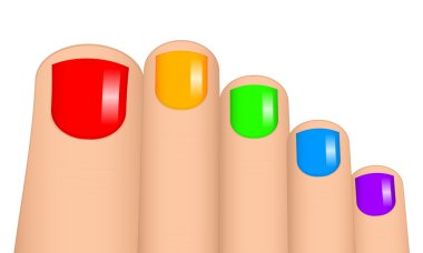 Vector illustration of colorful toenails clipart