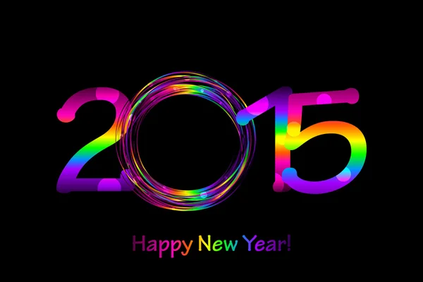 Vector colorful 2015 Happy New Year background — Stock Vector