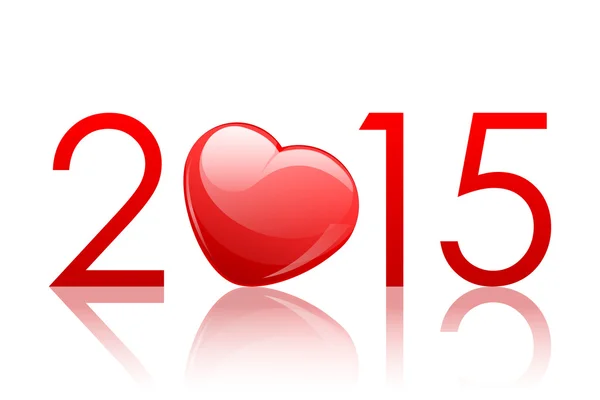 Kalp ile vektör 2015 yeni yıl arka plan — Stok Vektör