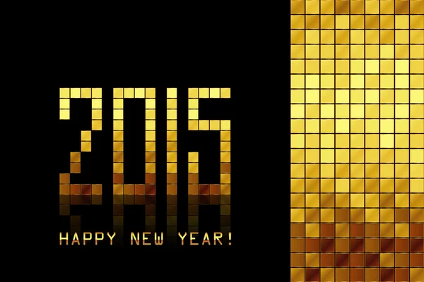 矢量-新的一年快乐 2015 年-金色马赛克背景 — 图库矢量图片