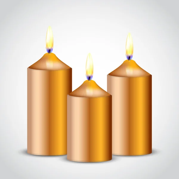 Ilustração vetorial de velas de ouro — Vetor de Stock