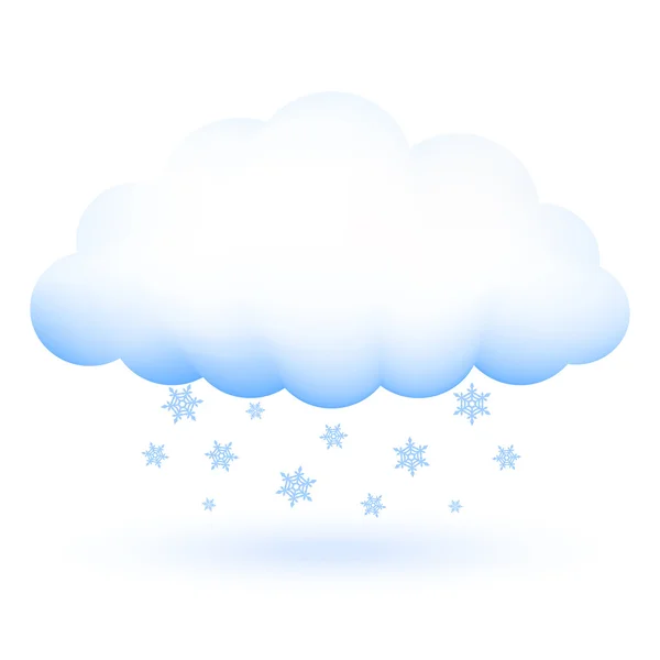 Illustrazione vettoriale della nube con fiocchi di neve — Vettoriale Stock