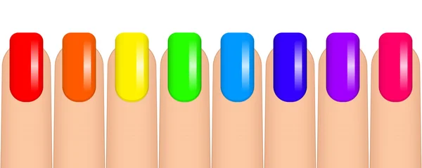 Ilustração vetorial de unhas coloridas — Vetor de Stock