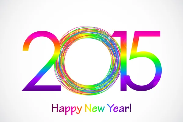 Vector colorido 2015 Feliz Año Nuevo fondo Vectores de stock libres de derechos