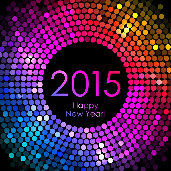 Vector - Feliz Año Nuevo 2015 - colorido fondo de luces disco Ilustración de stock