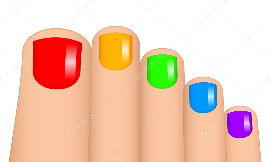 Vector illustration of colorful toenails