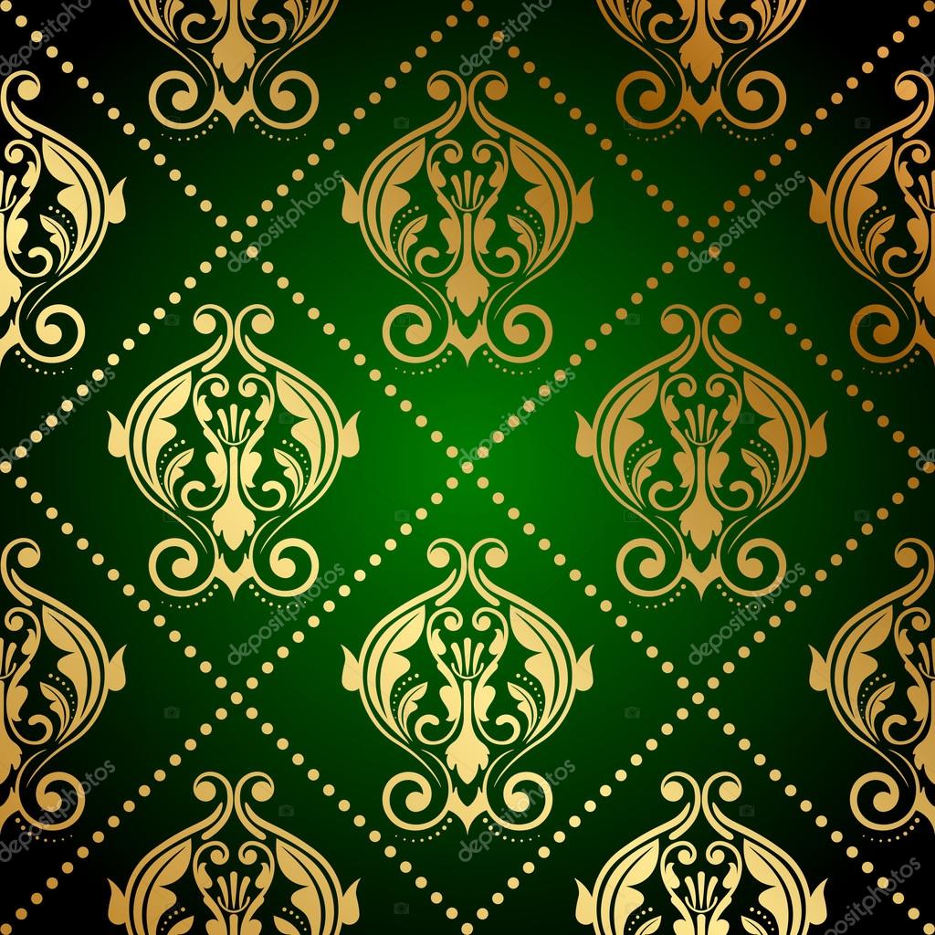 3D Green and Golden Geometric Panels Wallpaper  lifencolors