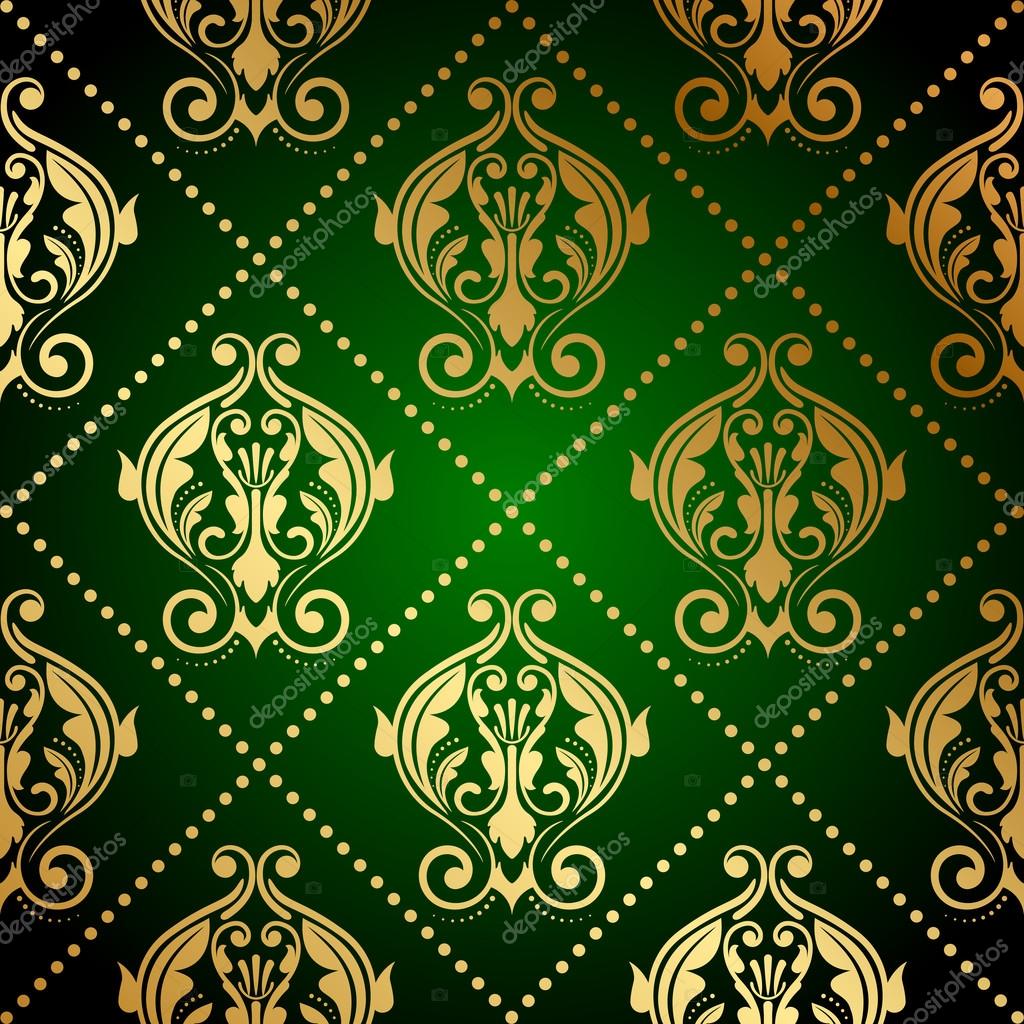 Vector Green Wallpaper With Gold Ornament Vector Image By C Yuliaglam Vector Stock Vector Green Wallpaper With Gold Ornament Vector Image By C Yuliaglam Vector Stock