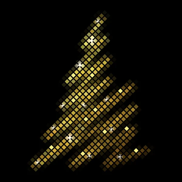 Vector fir kerstboom van disco mozaïek — Stockvector