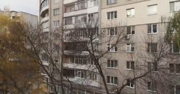 Video Alta Calidad Edificio Apartamentos Lutsk Ciudad Ucrania Aislamiento Fachada — Vídeo de stock