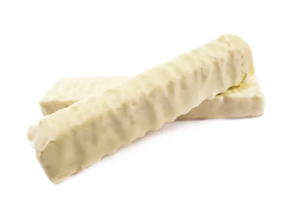 White chocolate bar with filling — Stock Photo, Image