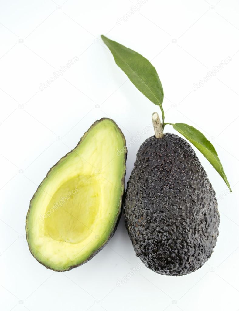 Avocados with leaves