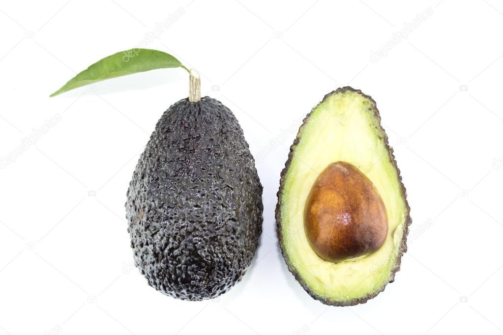 Avocados with leaves