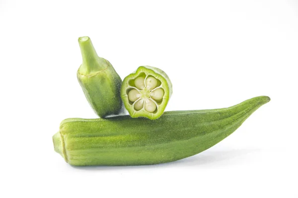 Hromadu čerstvá okra — Stock fotografie