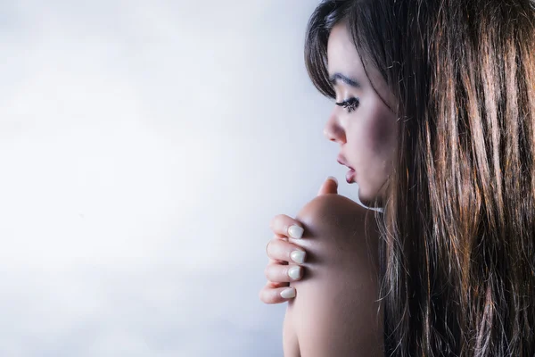 Woman portrait with copy space — Stock Photo, Image